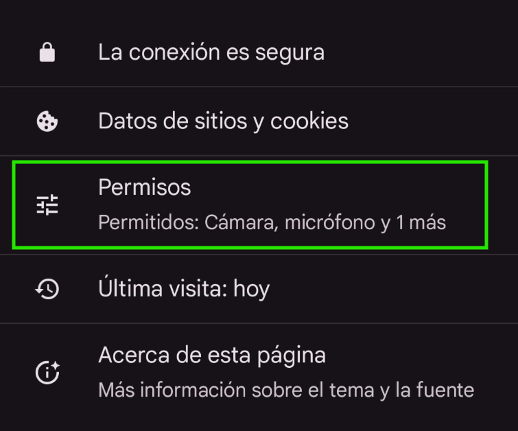 Seleccionar permisos