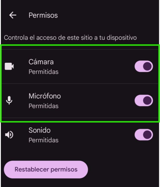 Activar cámara y micrófono